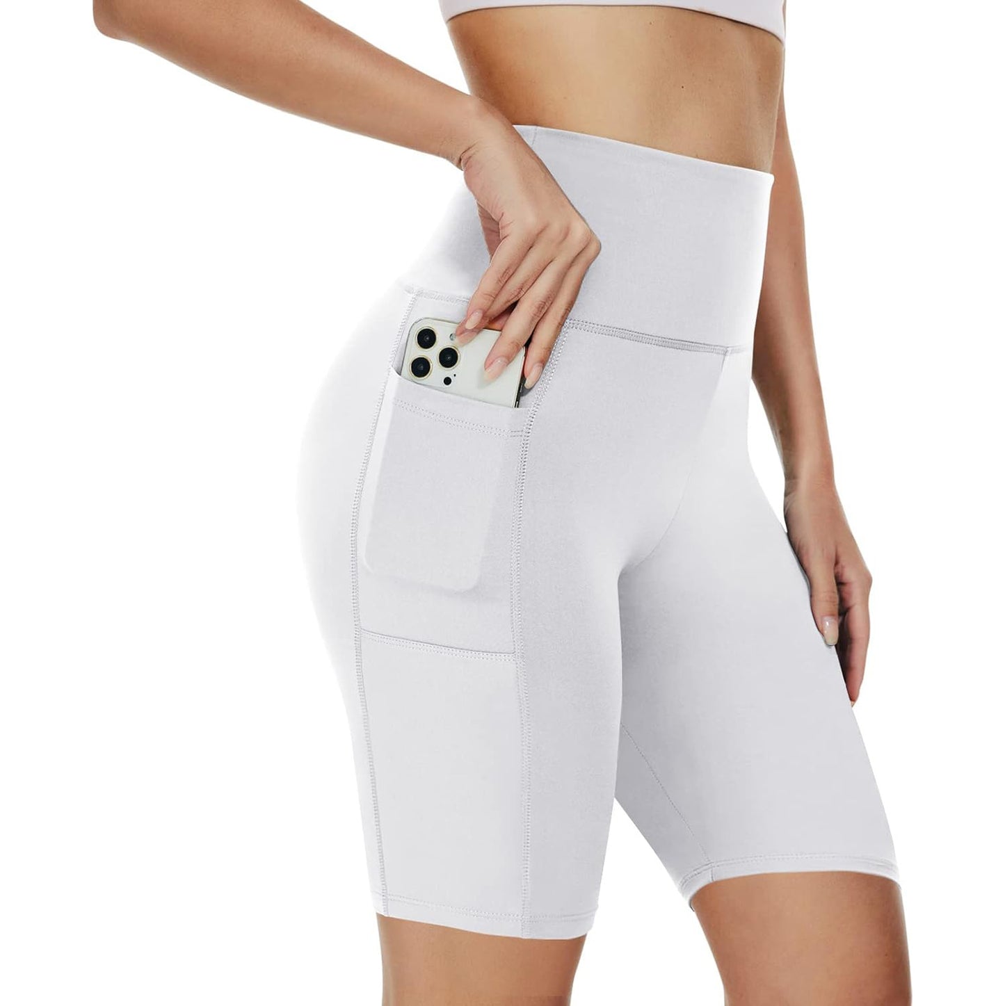 Five-point High Waist Pocket Slim Fit Hip Raise Women's Sweat Pants